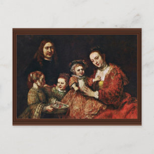 Cartão Postal Retrato de Família Por Rembrandt Harmenszoon Van