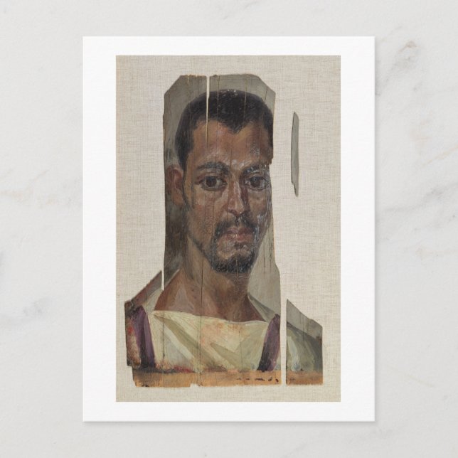 Cartão Postal Retrato de Fayum (cera encáustica sobre madeira) (Frente)
