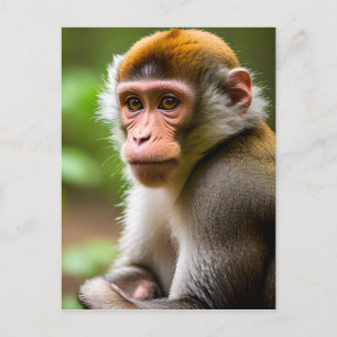 Cartão Postal Retrato de Fecho de um Macaco