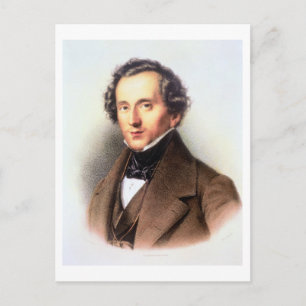 Cartão Postal Retrato de Felix Mendelssohn (1809-47) (lito)