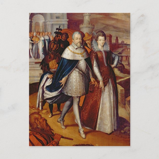 Cartão Postal Retrato de Ferdinand I e sua sobrinha (Frente)