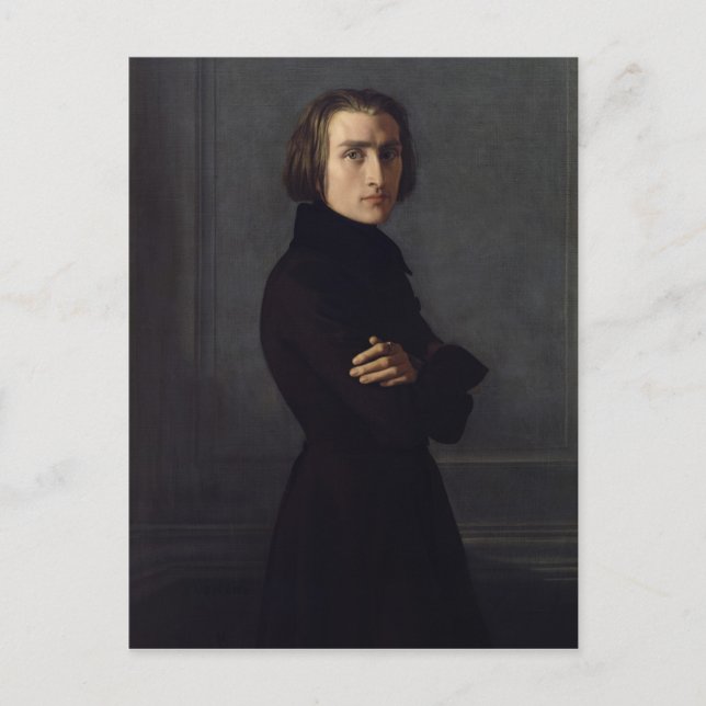 Cartão Postal Retrato de Franz Liszt 1839 (Frente)
