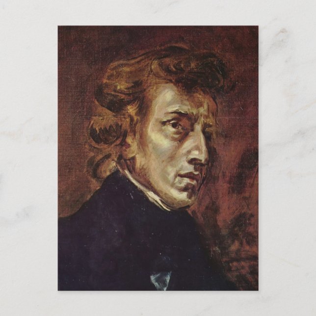 Cartão Postal Retrato de Frédéric Chopin (Frente)