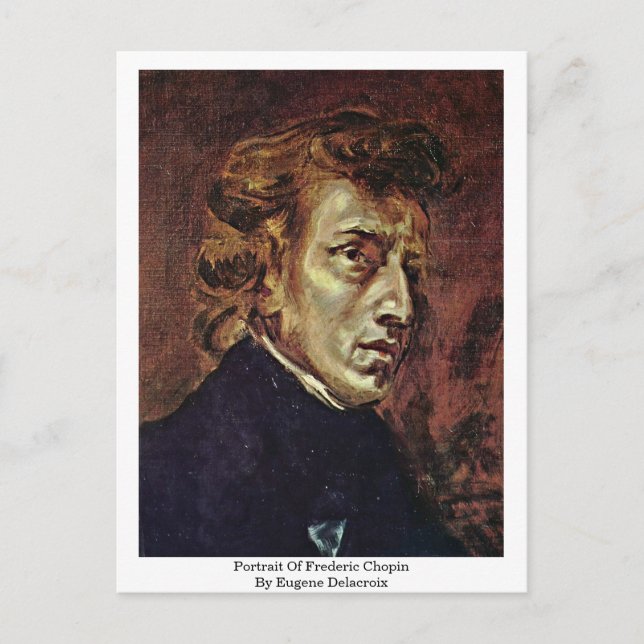 Cartão Postal Retrato De Frederic Chopin Por Eugene Delacroix (Frente)