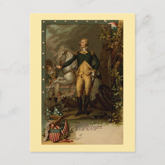 Cartão Postal Retrato de George Washington (Frente)