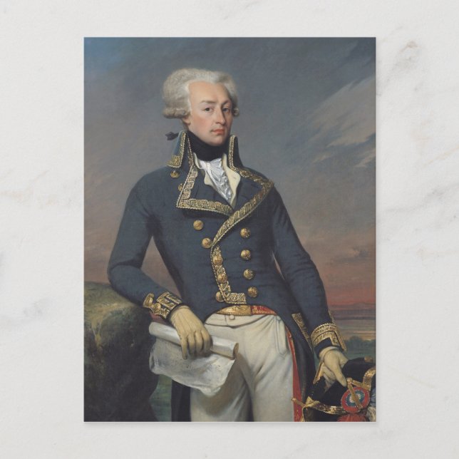 Cartão Postal Retrato de Gilbert Motier como tenente (Frente)