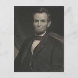 Cartão Postal Retrato de Gravura de Abraham Lincoln