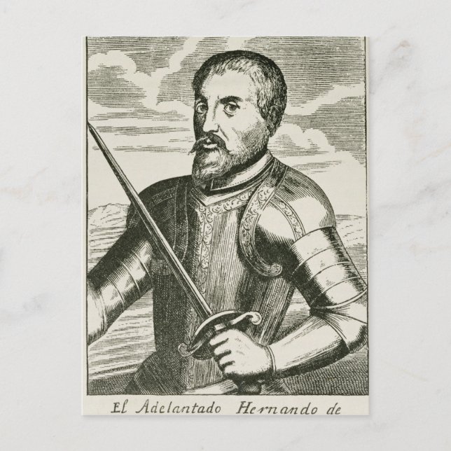 Cartão Postal Retrato de Hernando de Soto (Frente)