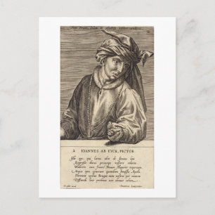Cartão Postal Retrato de Jan van Eyck (c.1390-1441), placa 2 em