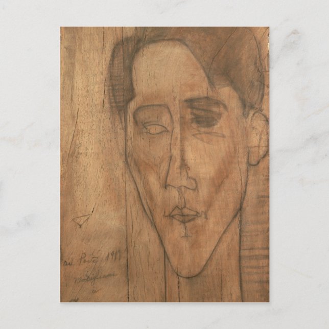 Cartão Postal Retrato de Jean Cocteau (1889-1963) 1917 (lápis (Frente)