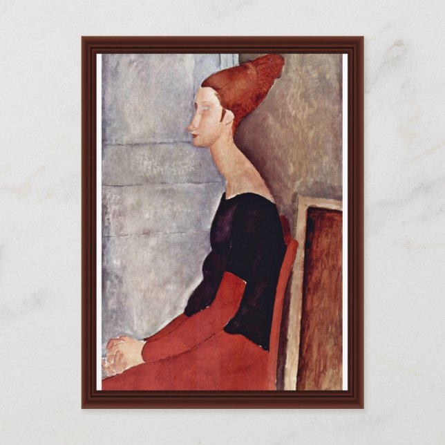 Cartão Postal Retrato De Jeanne Hébuterne Em Roupas Escuras (Frente)