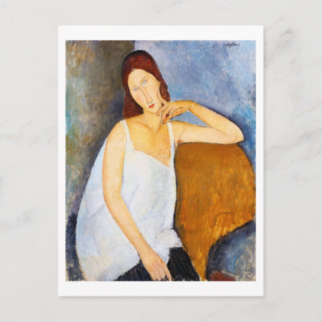 Cartão Postal Retrato de Jeanne Hebuterne, Modigliani (Frente)