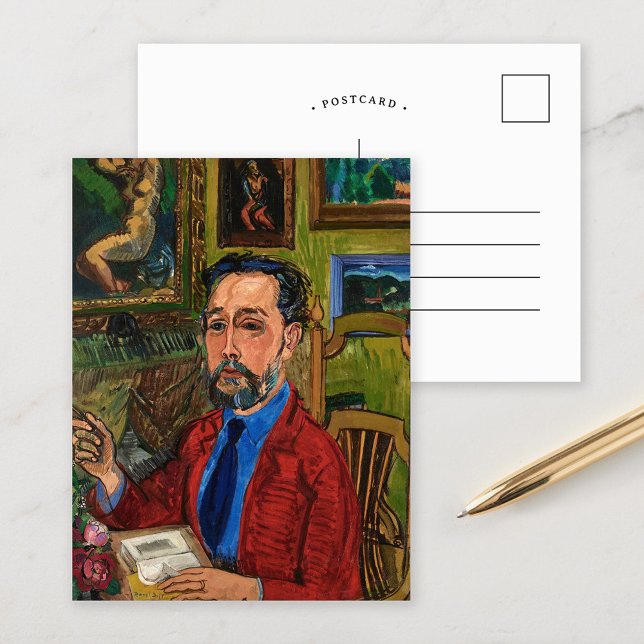 Cartão Postal Retrato de Joachim Gasquet | Raoul Dufy (Criador carregado)