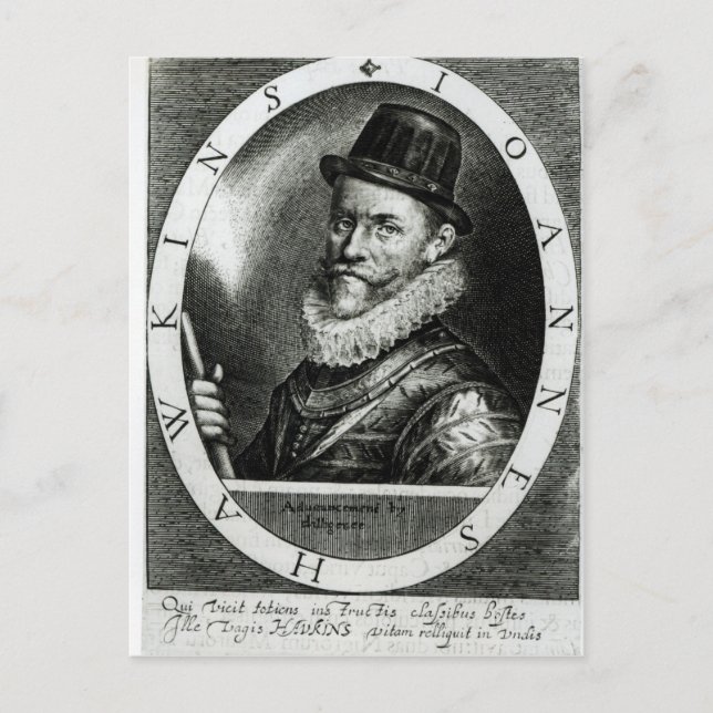 Cartão Postal Retrato de John Hawkins (Frente)