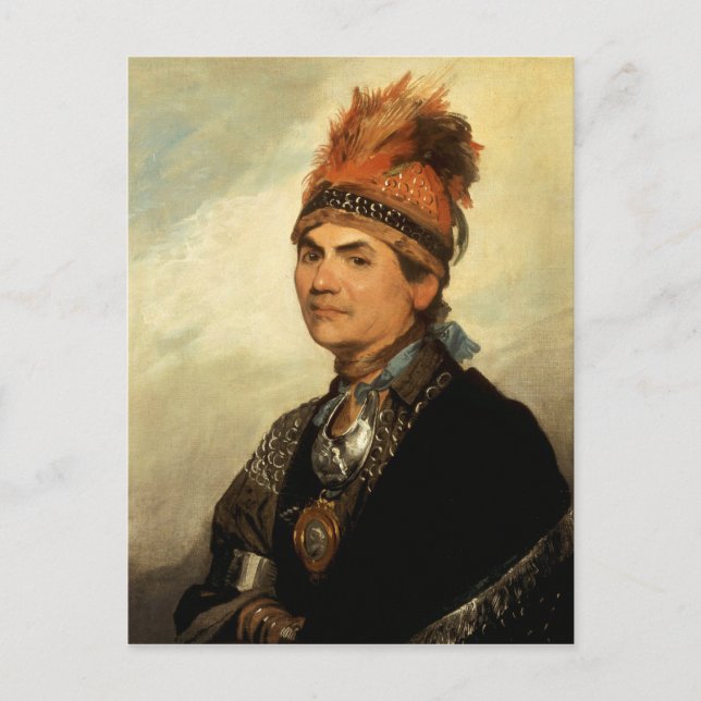 Cartão Postal Retrato de Joseph Brant por Gilbert Stuart (Frente)