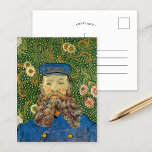 Cartão Postal Retrato de Joseph Roulin | Vincent Van Gogh<br><div class="desc">Retrato de Joseph Roulin (1889) do artista poste-impressionista holandês Vincent Van Gogh. A pintura original é um óleo na canvas. O retrato é um de vários Van Gogh pintados de seu amigo próximo, um funcionário postal na cidade francesa do sul de Arles. Este fechamento de Roulin em uniforme é colocado...</div>