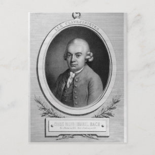 Cartão Postal Retrato de Karl Philipp Emmanuel Bach