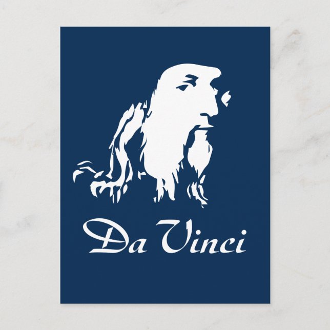 Cartão Postal Retrato de Leonardo da Vinci (Frente)