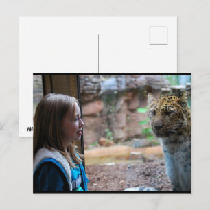 Cartão Postal Retrato de Leopardo e Criança