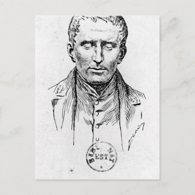 Cartão Postal Retrato de Louis Braille (Frente)