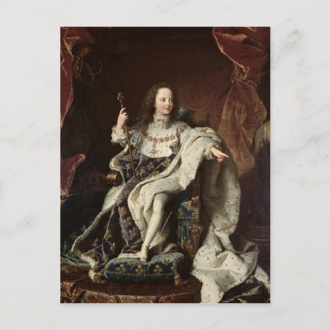 Cartão Postal Retrato de Louis XV em vestes da coroação, 1715 (Frente)