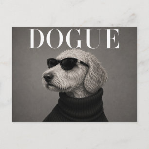 Cartão Postal Retrato de Luxo de Labradoodle Fashion