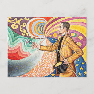 Cartão Postal Retrato de M. Félix Fénéon em 1890 por Paul Signac