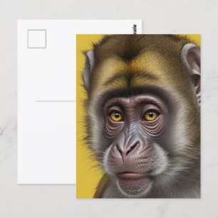 Cartão Postal Retrato de macaco engraçado