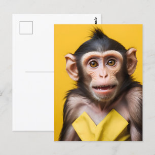 Cartão Postal Retrato de macaco engraçado