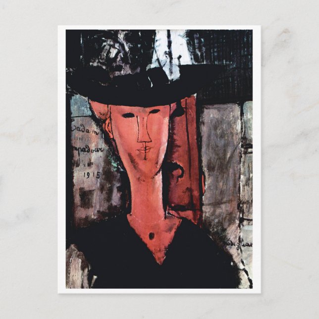Cartão Postal Retrato de Madame Pompadour, Modigliani (Frente)