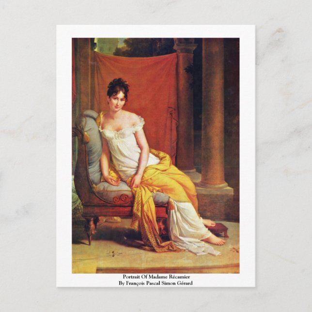 Cartão Postal Retrato De Madame Récamier (Frente)
