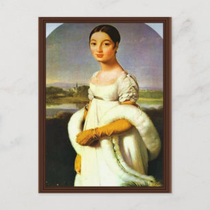 Cartão Postal Retrato De Mademoiselle Riviere Por Ingres Jean Au