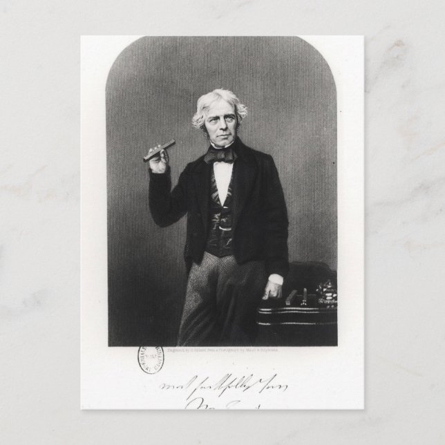 Cartão Postal Retrato de Michael Faraday (Frente)
