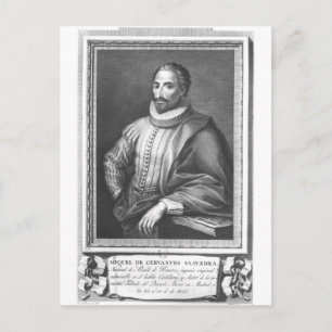 Cartão Postal Retrato de Miguel de Cervantes Saavedra