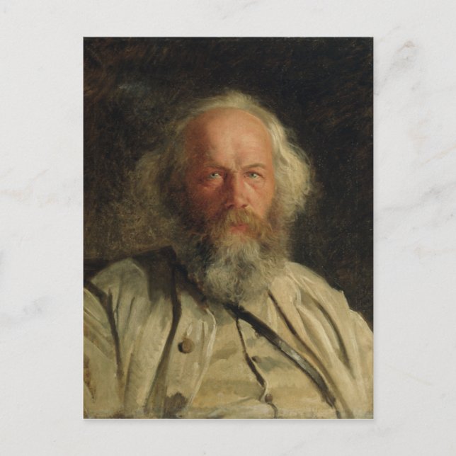 Cartão Postal Retrato de Mikhail Alexandrovich Bakunin 1871 (Frente)