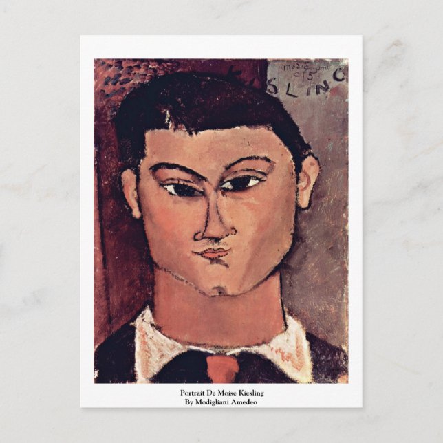 Cartão Postal Retrato De Moise Kiesling Por Modigliani Amedeo (Frente)