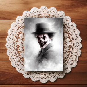 Cartão Postal Retrato de Palhaço Retro com Chapéu
