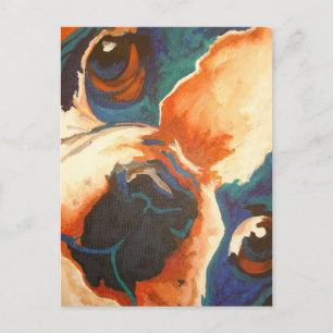 Cartão Postal Retrato de Pet Bulldog Francês