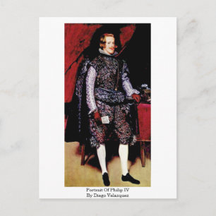 Cartão Postal Retrato De Philip Iv Por Diego Velazquez