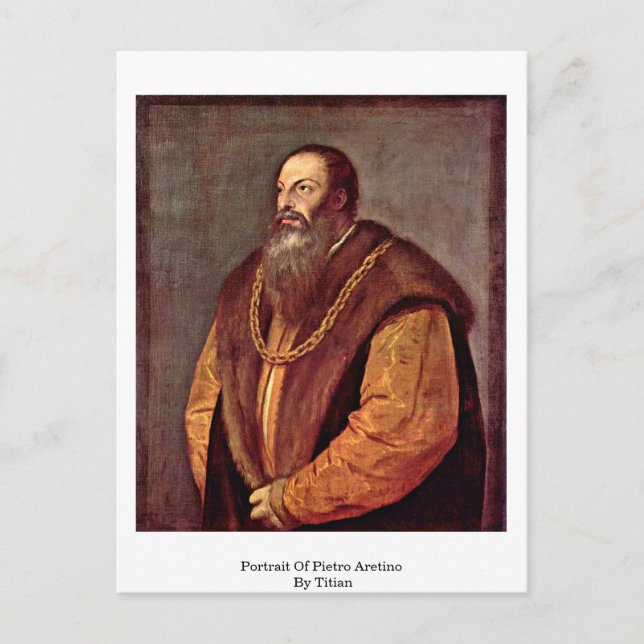Cartão Postal Retrato De Pietro Aretino. Por Titian (Frente)