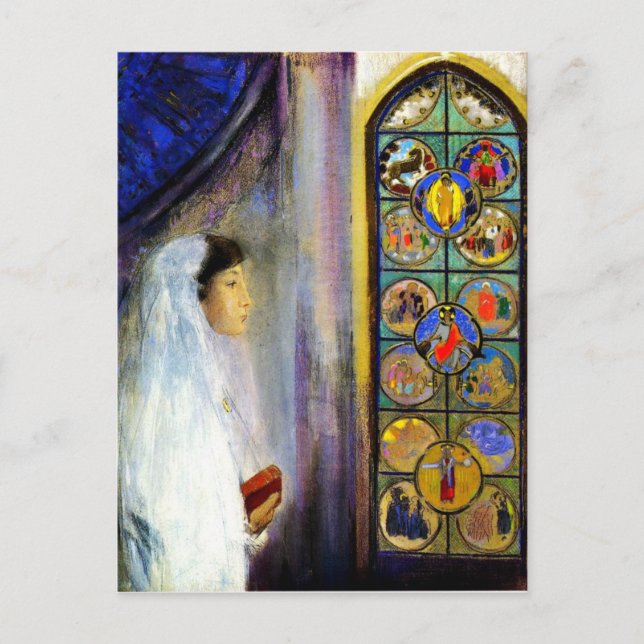 Cartão Postal Retrato de Simone Fayet em Santa Comunhão (Frente)