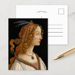Cartão Postal Retrato de Simonetta Vespucci | Botticelli<br><div class="desc">Retrato de Simonetta Vespucci como Nymph (1480) do artista Renascentista italiano Sandro Botticelli. Use as ferramentas de design para adicionar texto personalizado ou personalizar a imagem.</div>