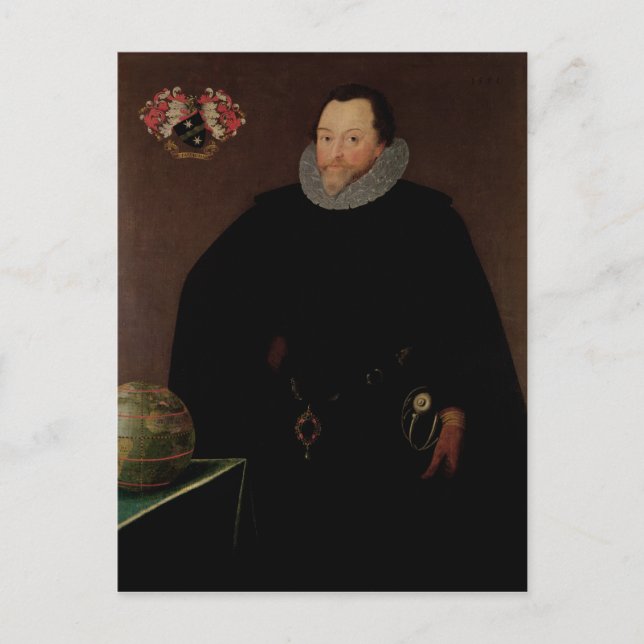 Cartão Postal Retrato de Sir Francis Drake 1591 (Frente)