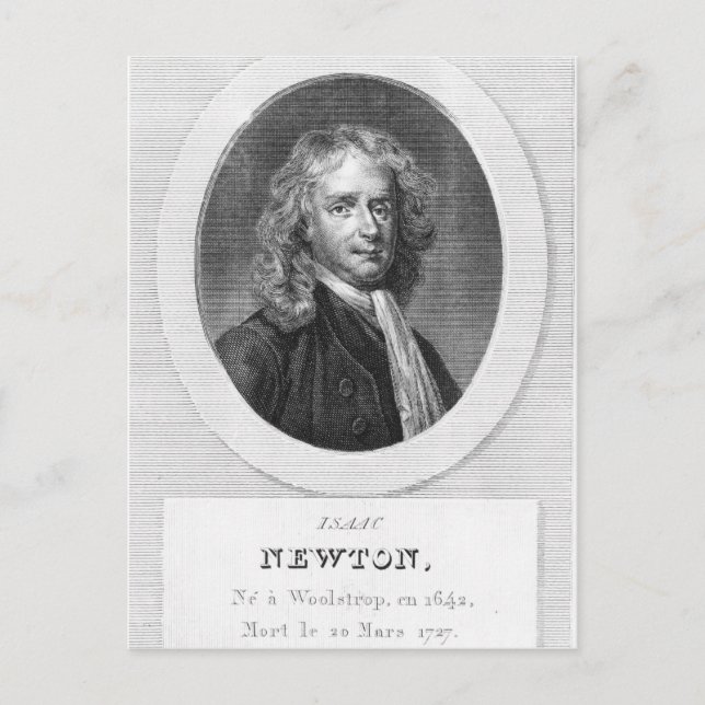 Cartão Postal Retrato de Sir Isaac Newton (Frente)