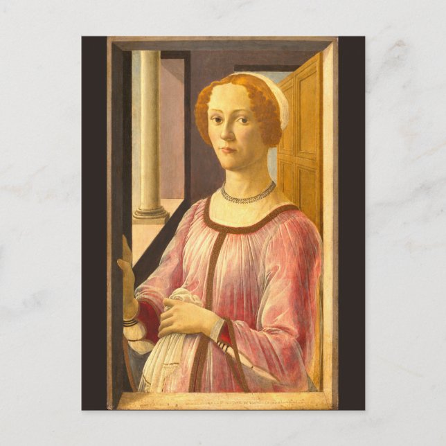 Cartão Postal Retrato de Smeralda Bandinelli por Botticelli (Frente)
