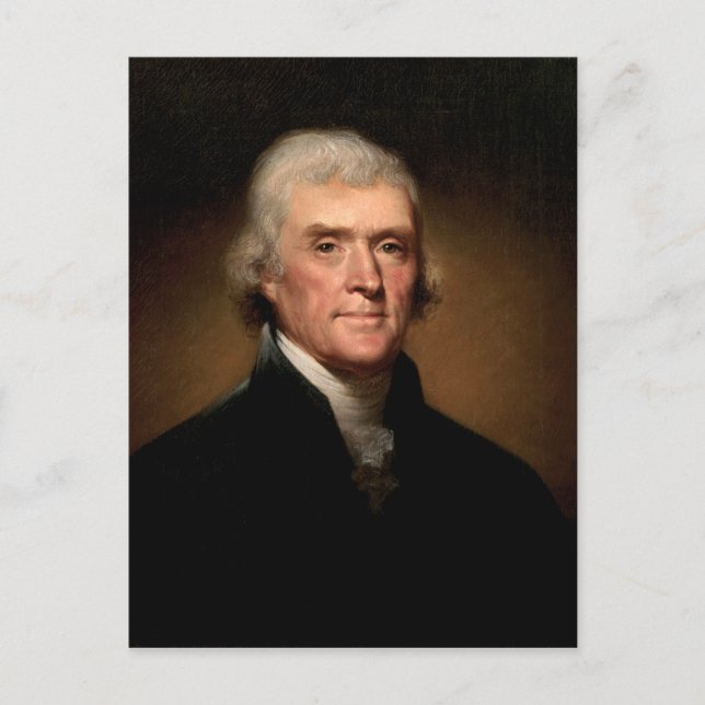Cartão Postal Retrato de Thomas Jefferson (Frente)