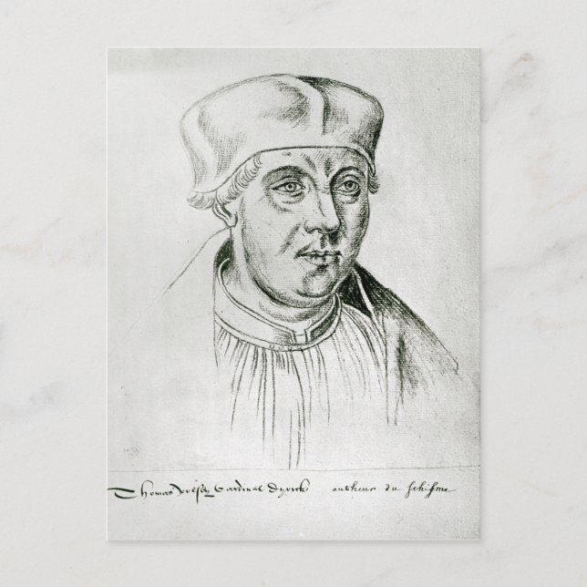 Cartão Postal Retrato de Thomas Wolsey, cardeal de York (Frente)