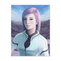 Retrato de Trisha - Pintura feminina futurística