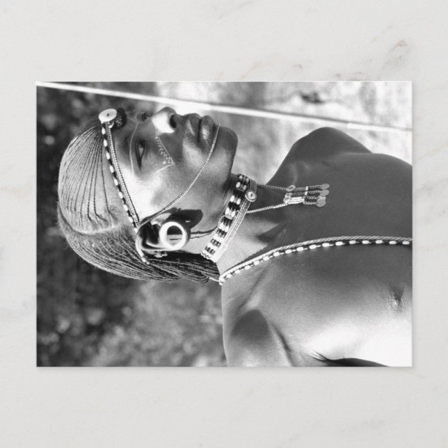 Cartão Postal Retrato de um Guerreiro Maasai (Frente)