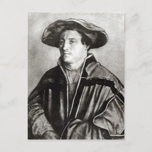 Cartão Postal Retrato de um homem de chapéu vermelho, c.1530